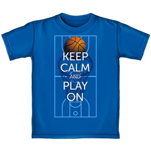 Keep Calm and Play On Basketball Adult Tee Shirt (Adult Large