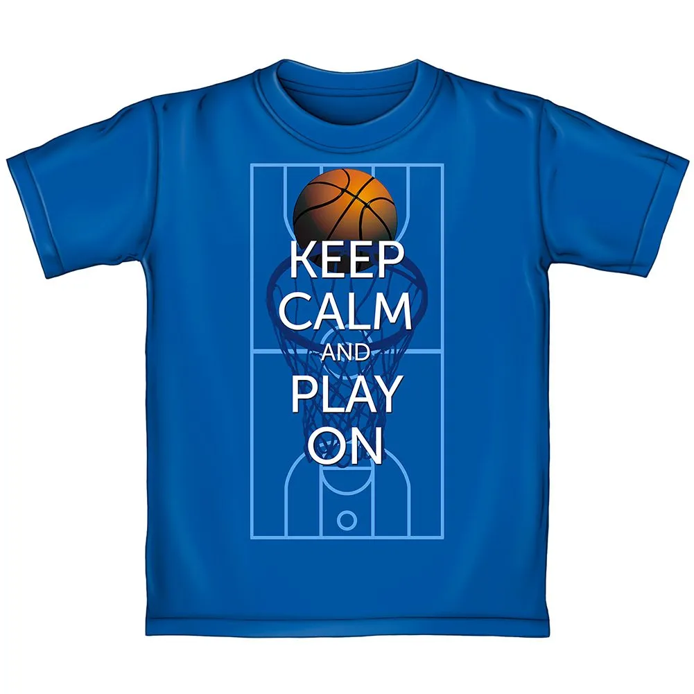 Keep Calm and Play On Basketball Adult Tee Shirt (Adult Large