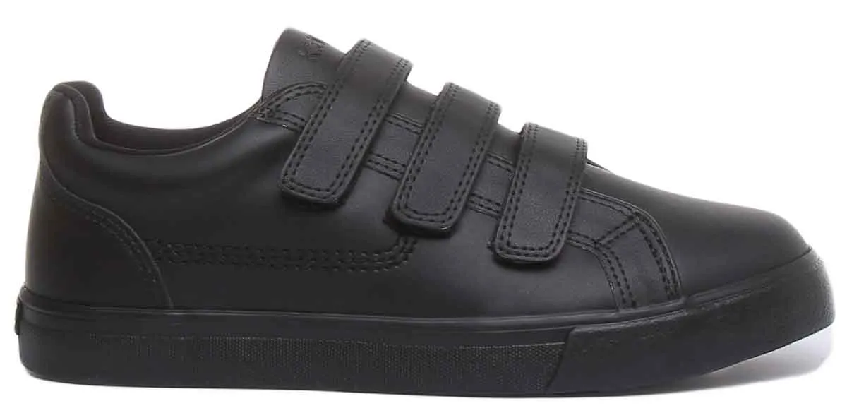 Kickers Tovni Trip Velcro Strap In Black in Teen UK Size 3 - 6