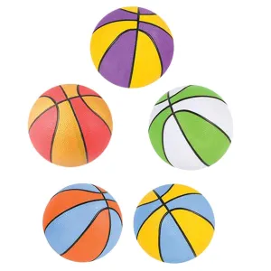 Kicko Assorted Colors Mini Basketball - 5 Pack, 5 Inch Miniature-Sized Playground Ball