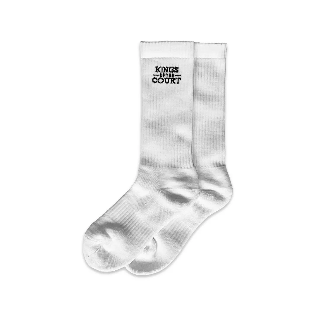 Kings of the Court Crew Socks - White