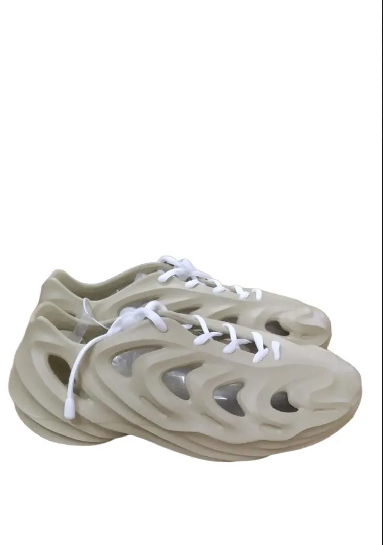 KW Yeezy Breathable Designer Foam Sneakers -Cream