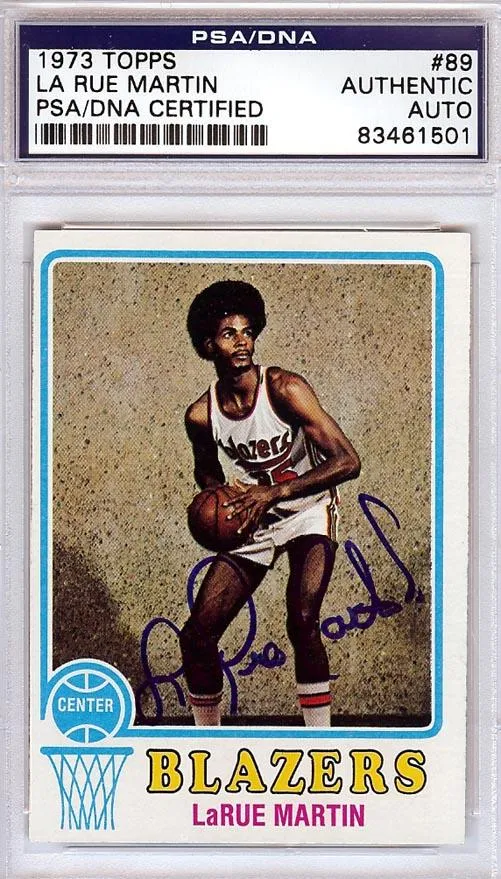 La Rue Martin Autographed 1973 Topps Rookie Card #89 Portland Trail Blazers PSA/DNA #83461501