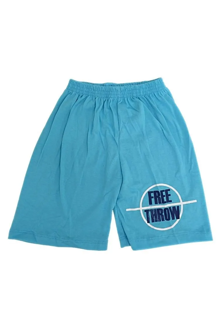 Landmark Short Set Sando 2-Tone Basketball Free - Throw Print - Navy Blue/Bonnie Blue