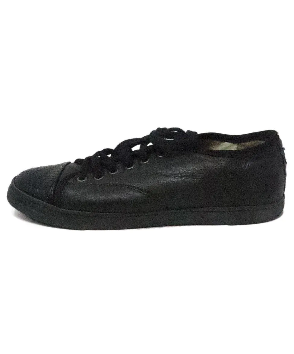 Lanvin Black Leather & Snakeskin Sneakers sz 8