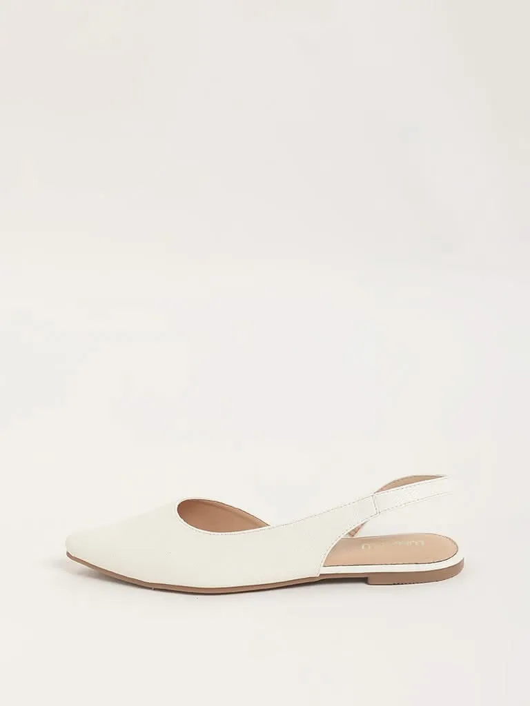 LUNA BLU White Sling-back Mules