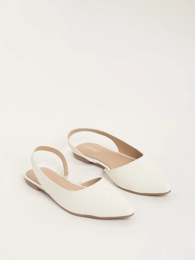 LUNA BLU White Sling-back Mules