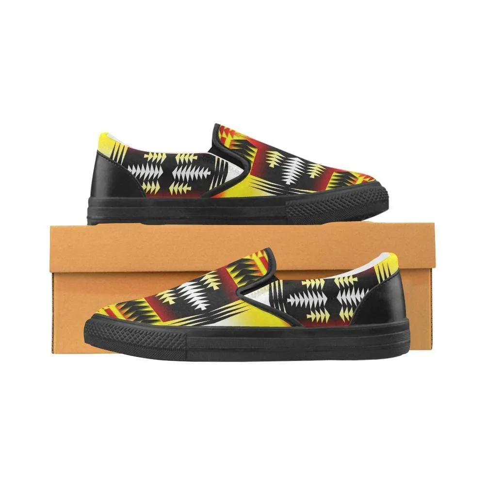 Medicine Wheel Strips Basketball Men's Unusual Slip-on Canvas Shoes