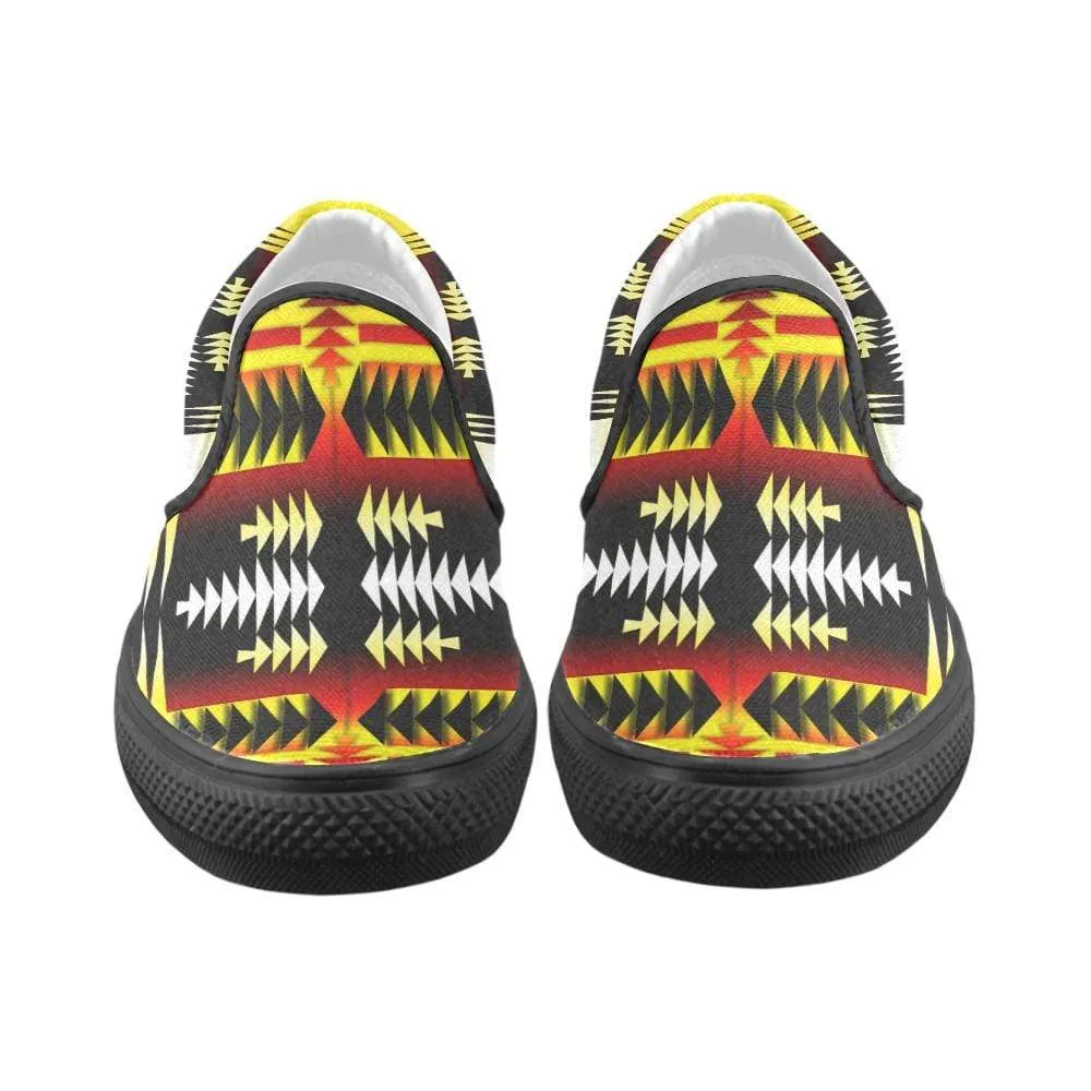 Medicine Wheel Strips Basketball Men's Unusual Slip-on Canvas Shoes