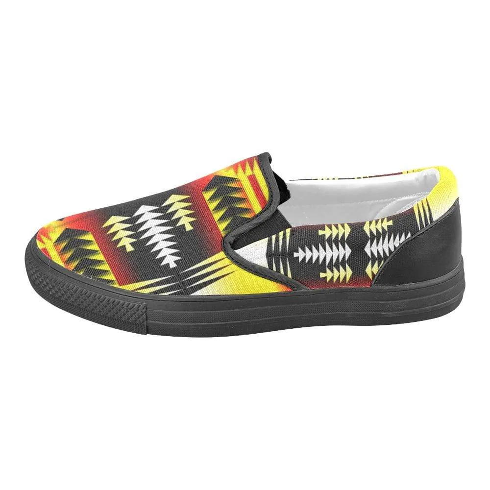 Medicine Wheel Strips Basketball Men's Unusual Slip-on Canvas Shoes