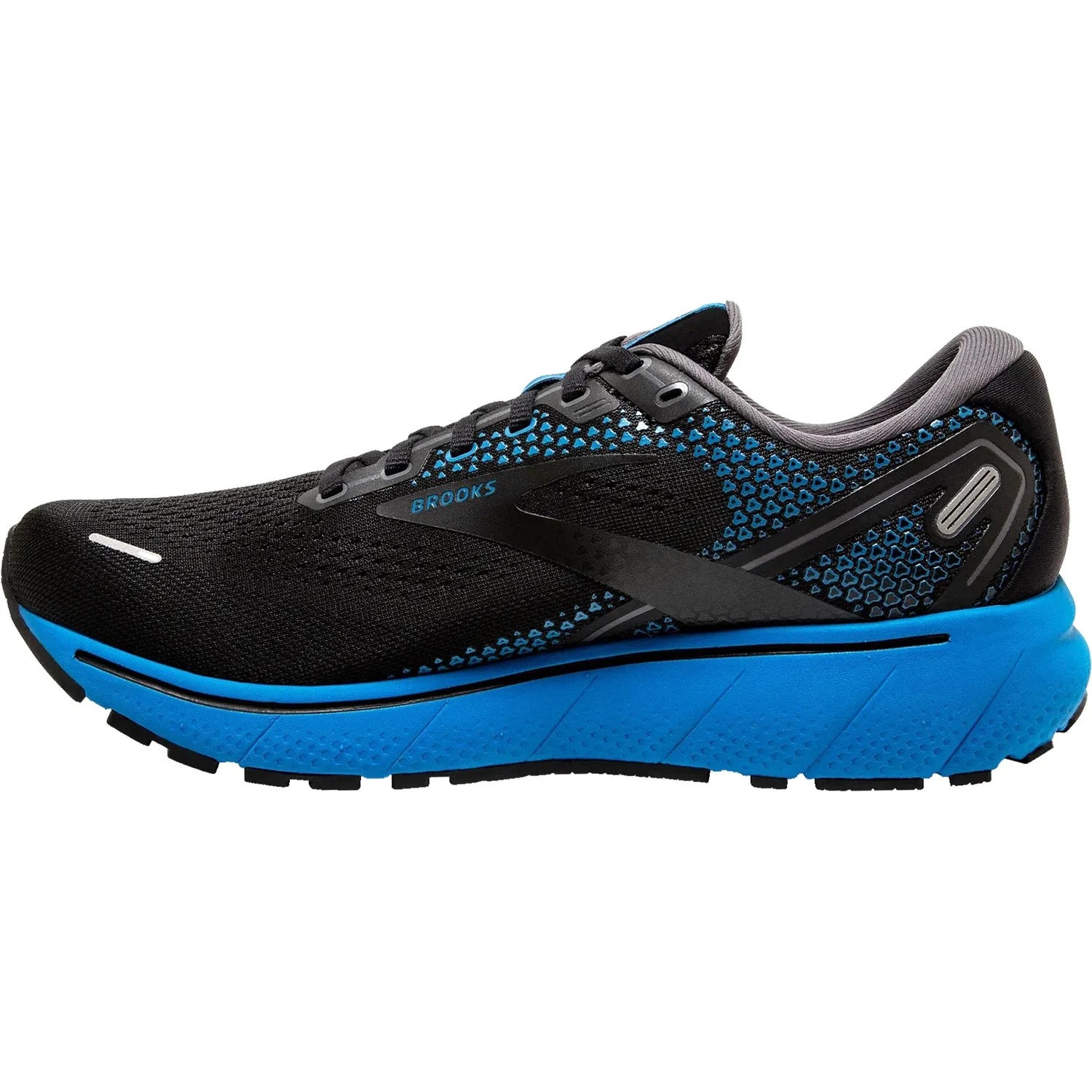 Men's Brooks Ghost 14 Black/Blackened Pearl/Blue Mesh