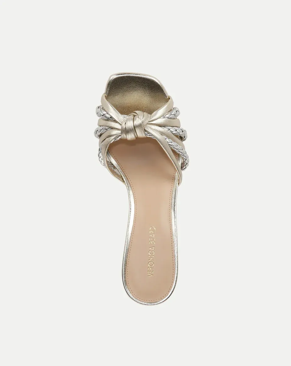 Misa Knot-Front Heel - Platinum