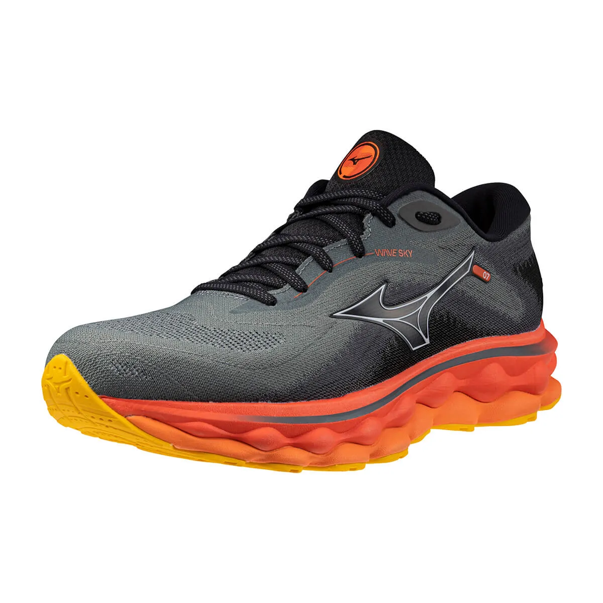 Mizuno Wave Sky 7 Mens | Turbulence/nickel/hot Coral