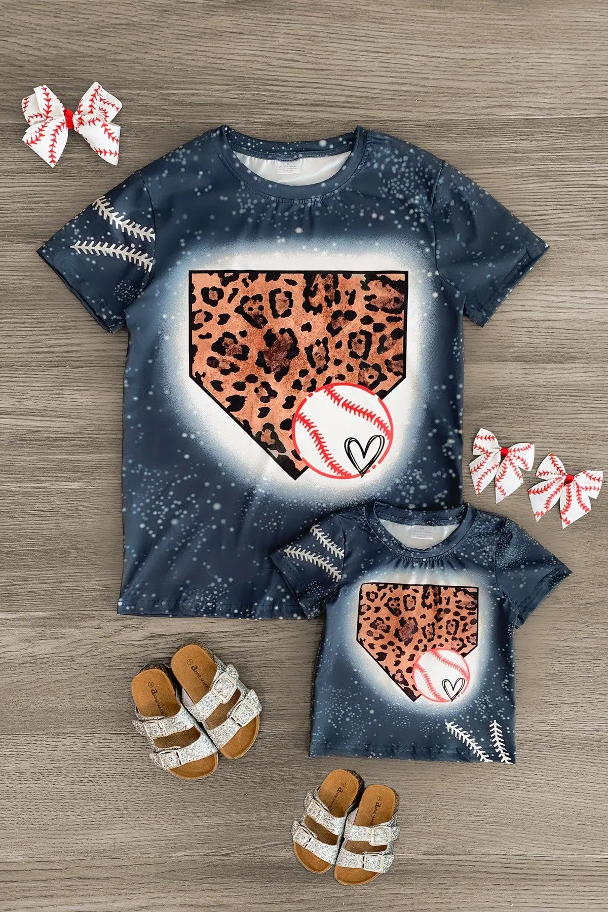 Mom & Me - Cheetah Baseball Home Plate Top