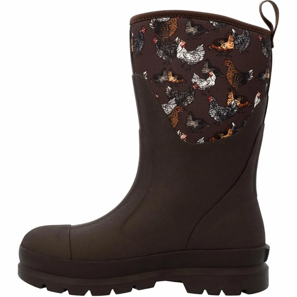 Muck Footwear Women CHORE MID DARKBROWN/CHICKENPRINT