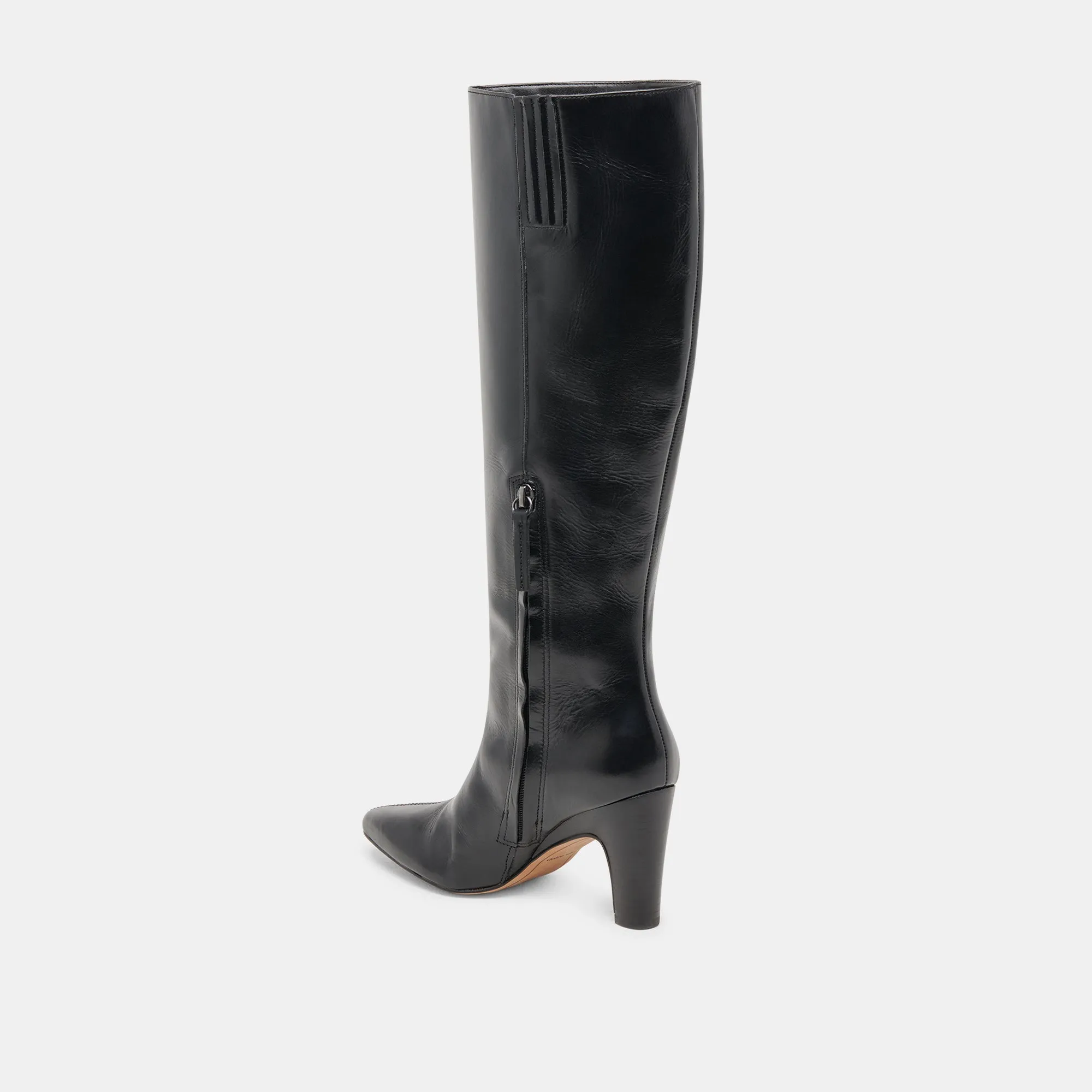 NELAS WIDE CALF BOOTS BLACK LEATHER