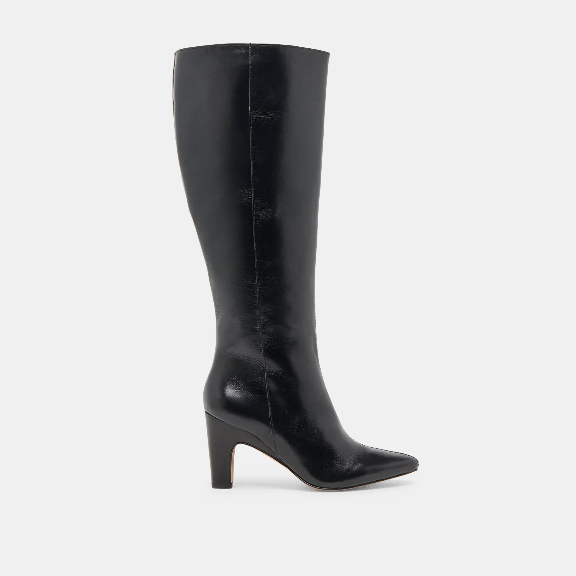 NELAS WIDE CALF BOOTS BLACK LEATHER