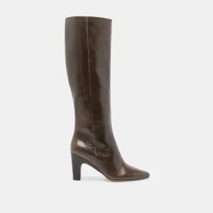 NELAS WIDE CALF BOOTS DARK OLIVE LEATHER