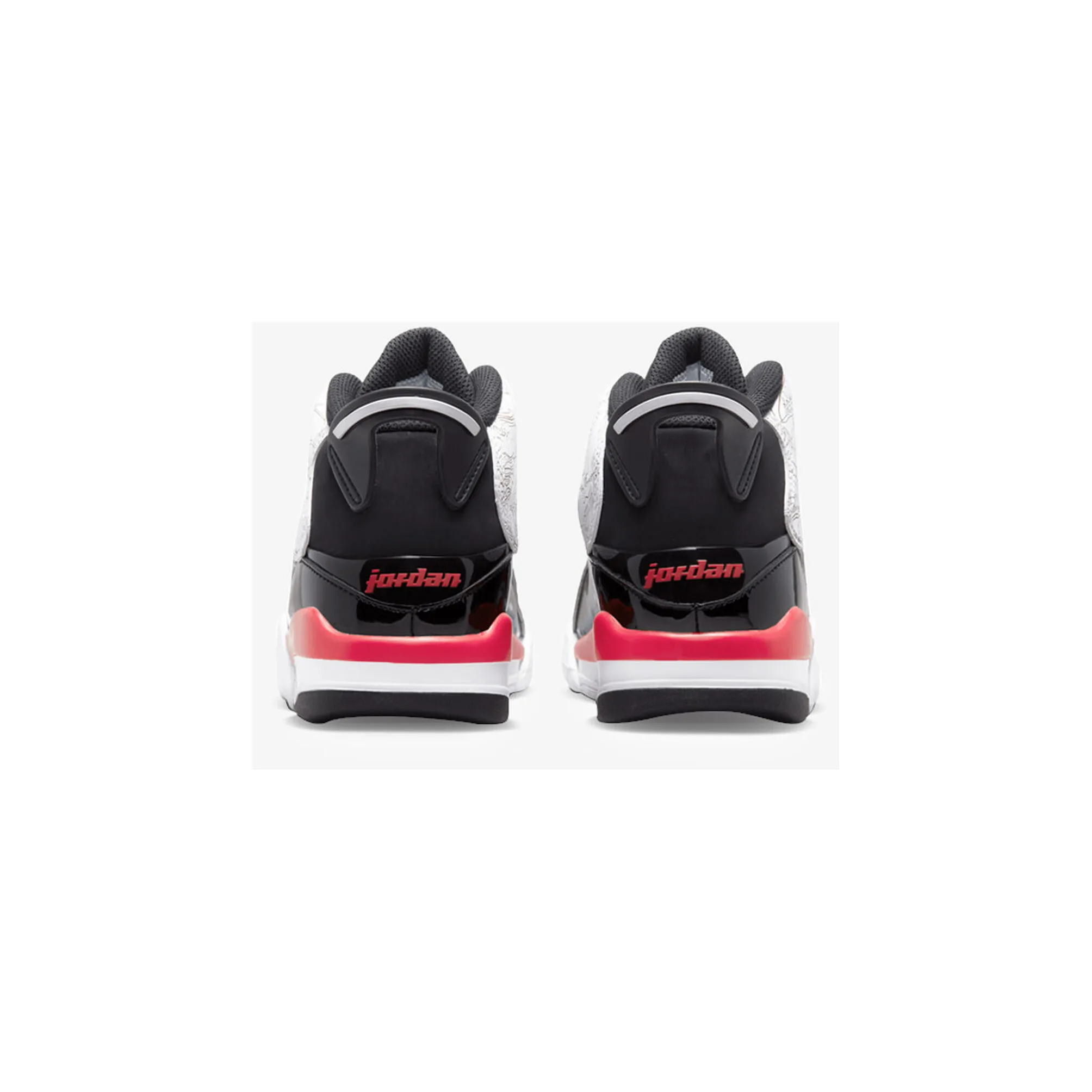 Nike Kid's Air Jordan Dub Zero Shoes - White / Fire Red / Black