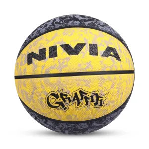 Nivia Graffiti Basketball/Material Rubber/Rubberized Moulded/Panel 8/Suitable for: Indoors Matches