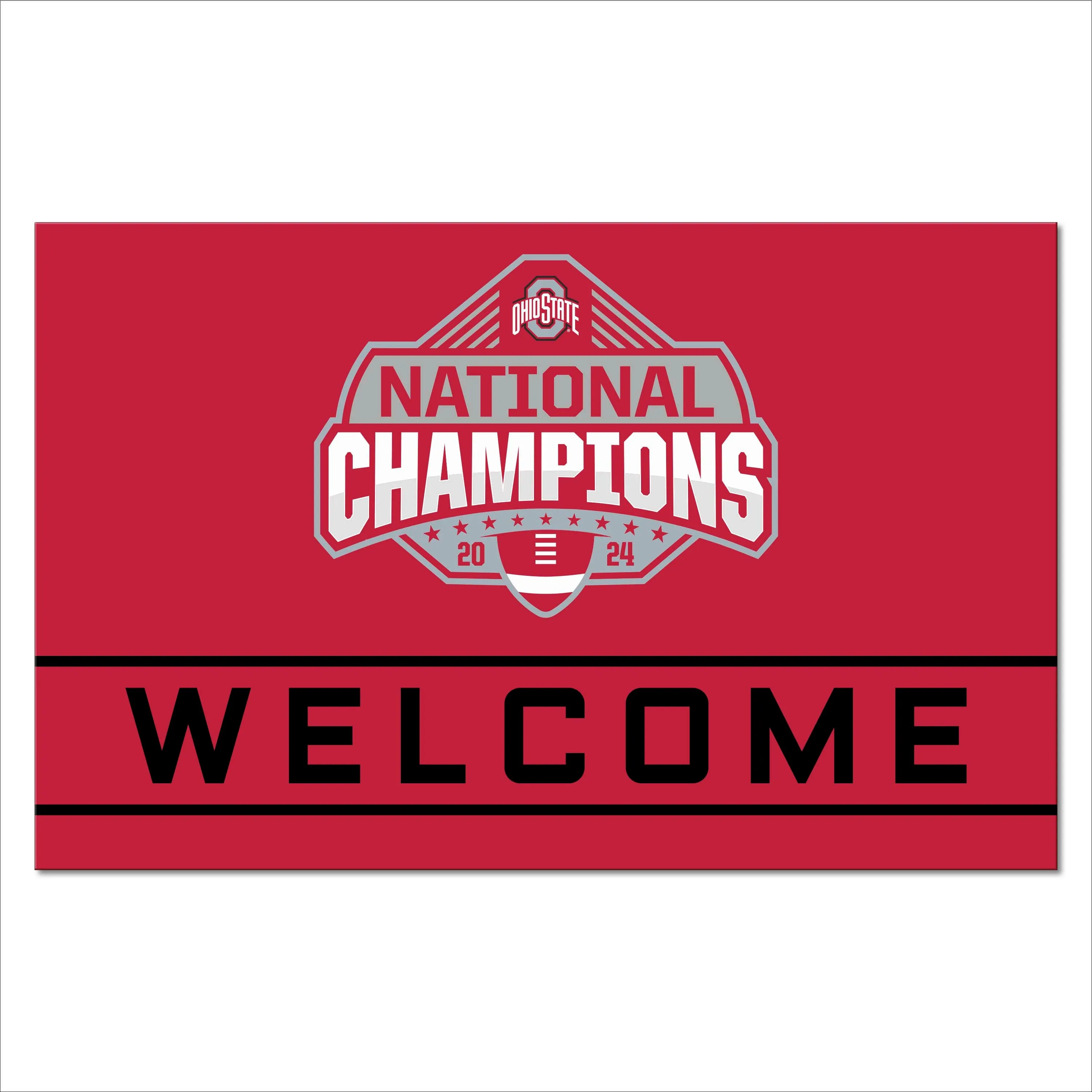 OHIO STATE BUCKEYES 2024 NCAA NATIONAL CHAMPIONS 19" X 30" CRUMB RUBBER DOOR MAT