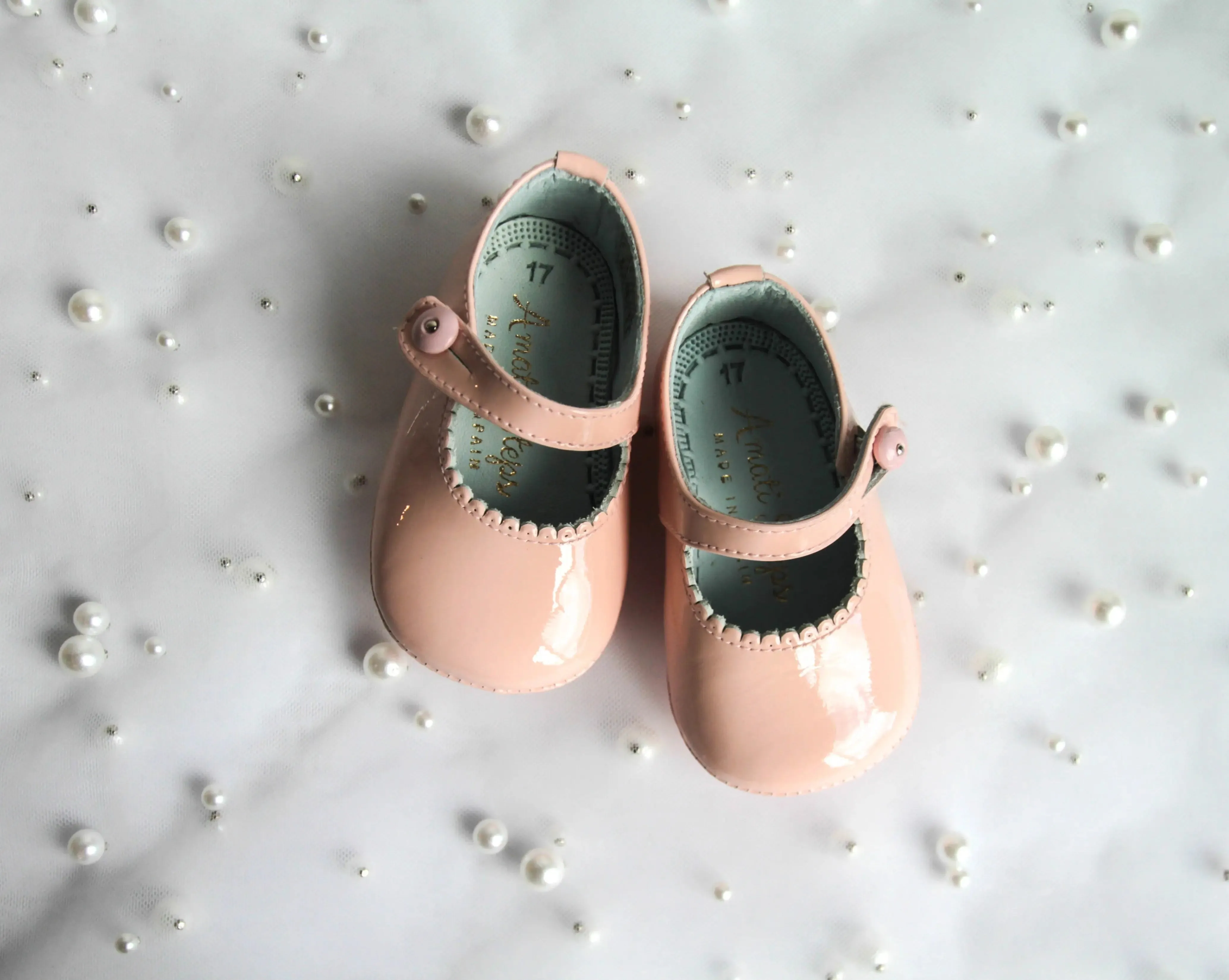 Olivia- Pink Patent Leather Baby Mary Jane Shoes