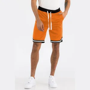 Orange Striped Basketball Shorts