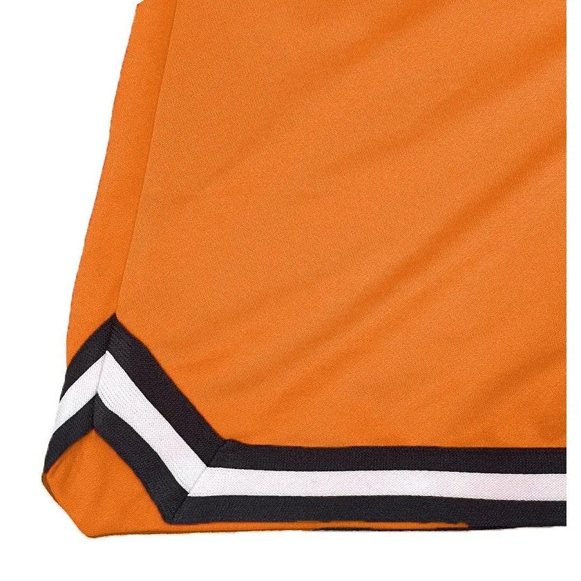 Orange Striped Basketball Shorts