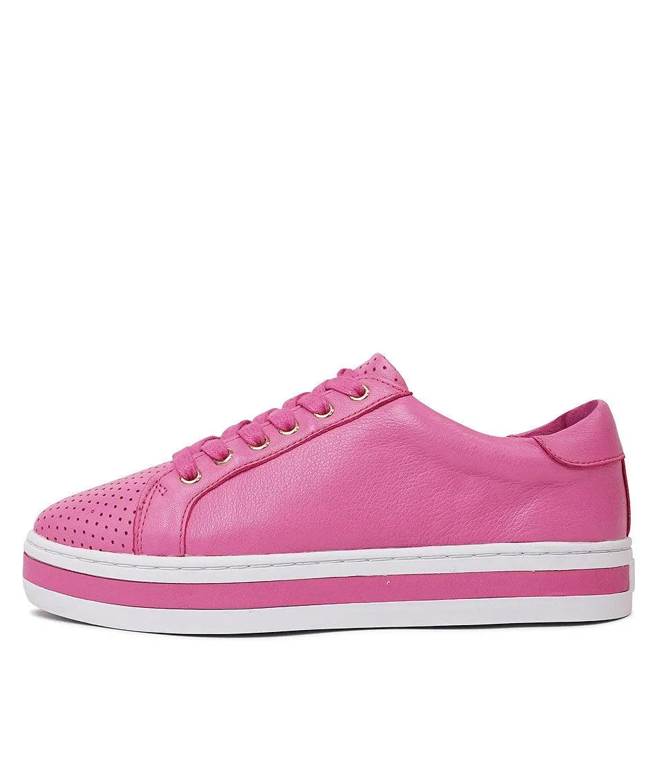 Paradise Hot Pink Leather Sneakers