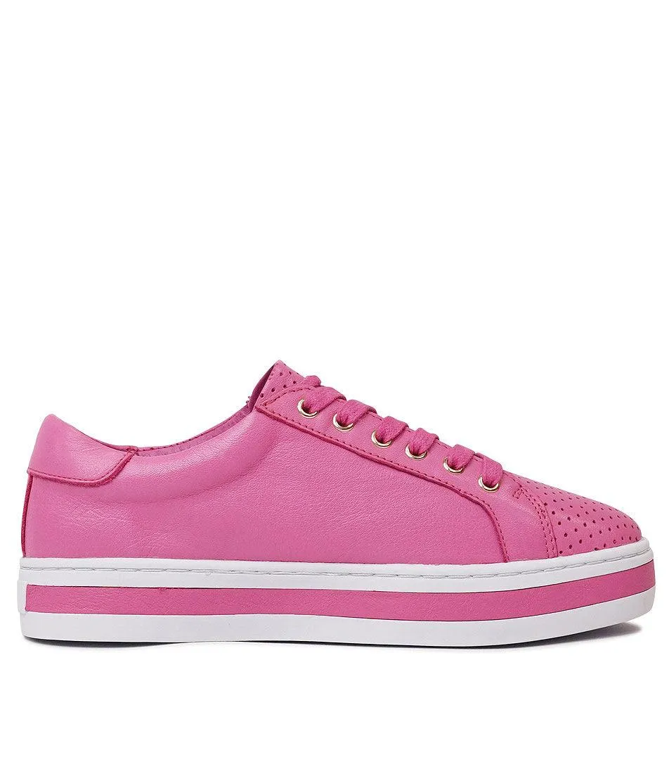 Paradise Hot Pink Leather Sneakers