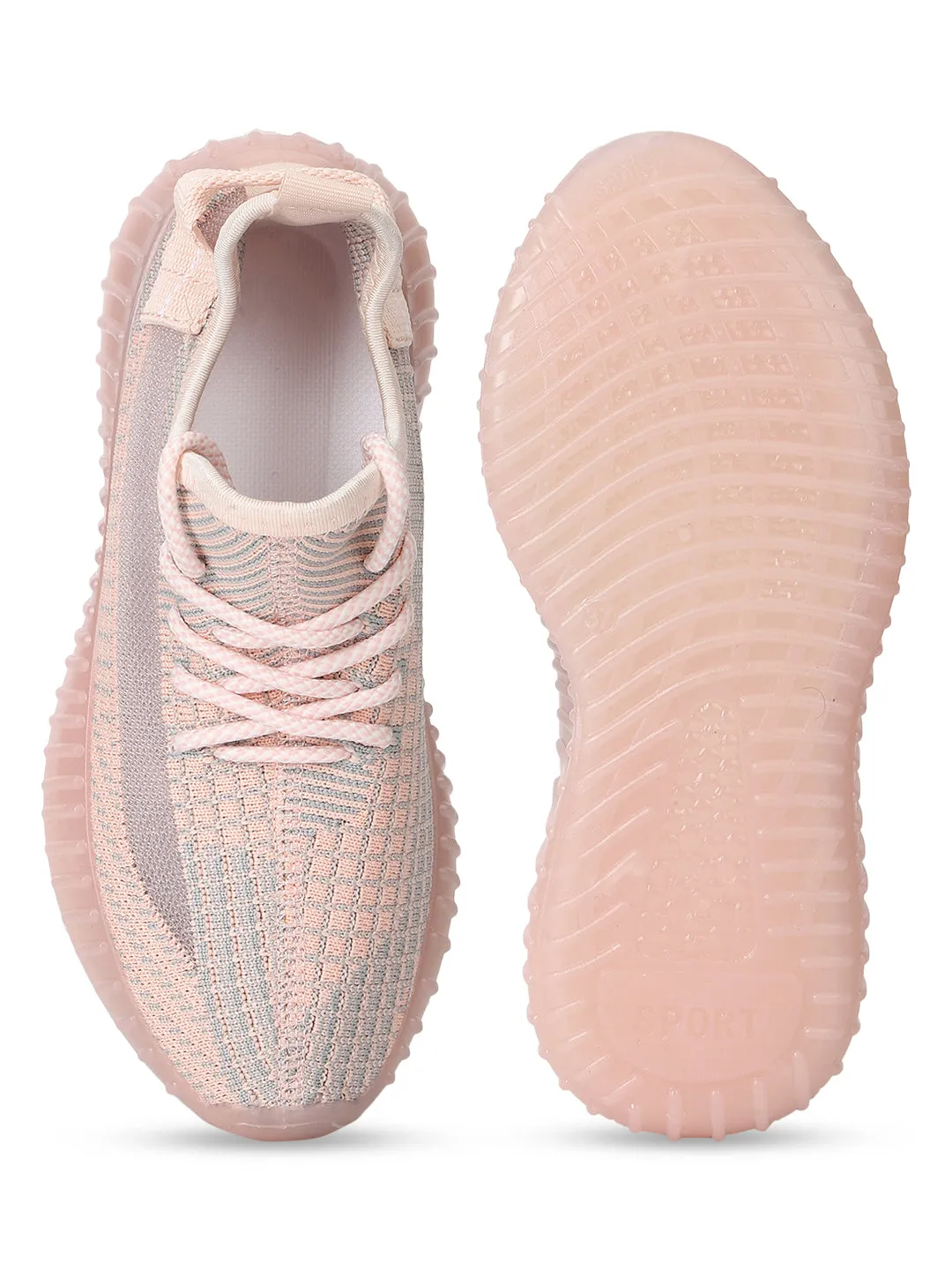 Pink Mesh Lace-Up Sneakers (TC-RS3601-PNK)