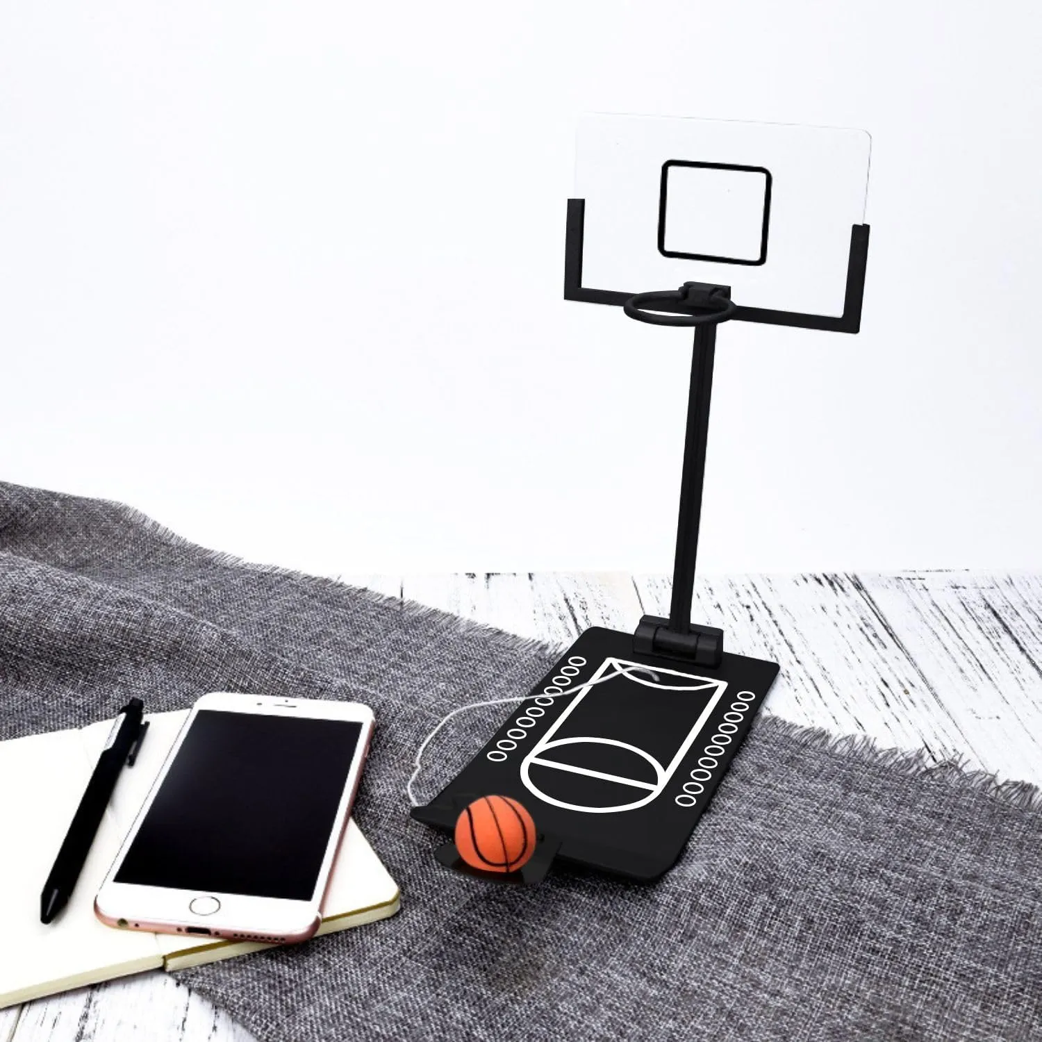 Portable Foldable Mini Basketball Game Toy, 20.6x9.5x24.8cm, Black - GOMINIMO