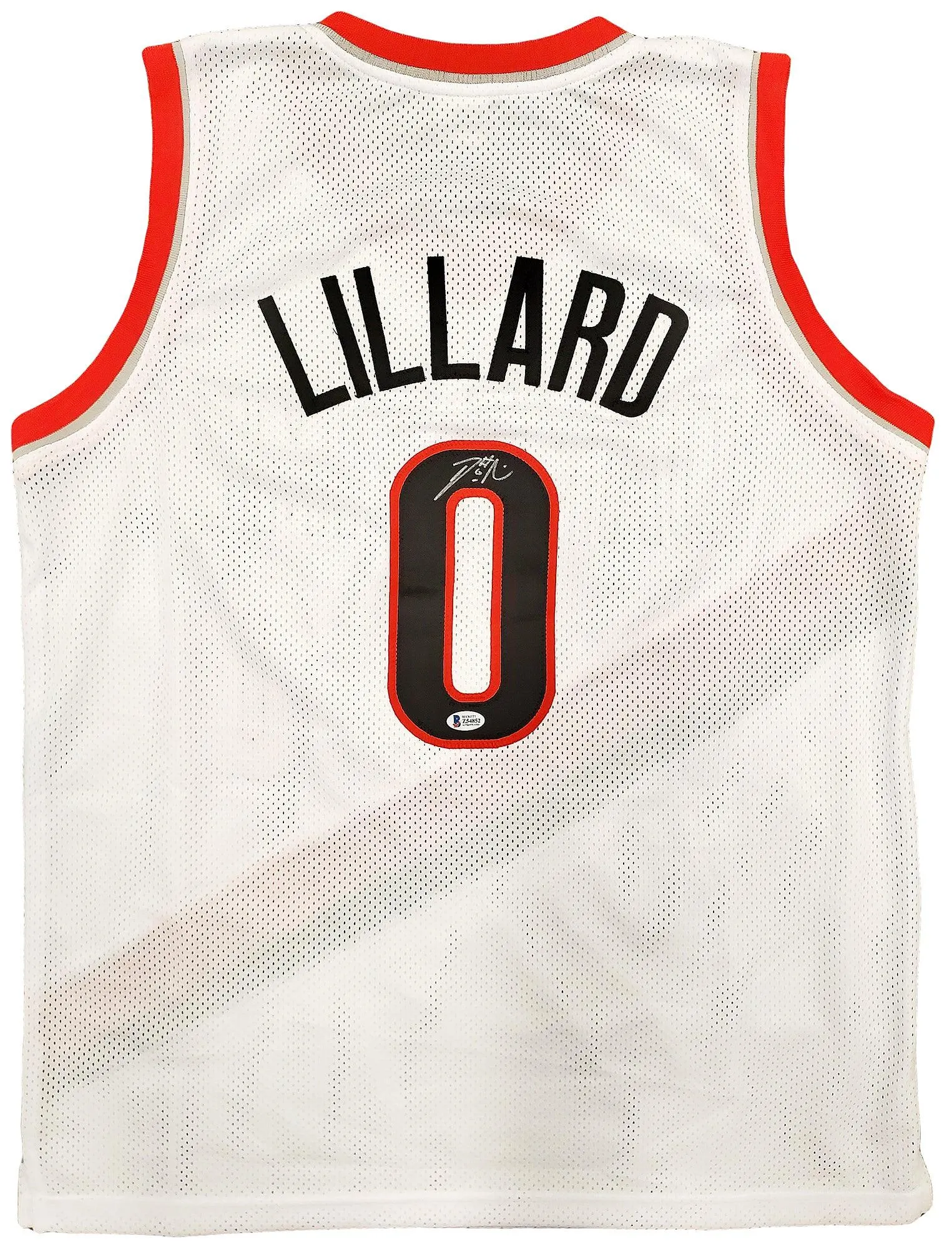 Portland Trail Blazers Damian Lillard Autographed White Jersey Beckett BAS Stock #195902