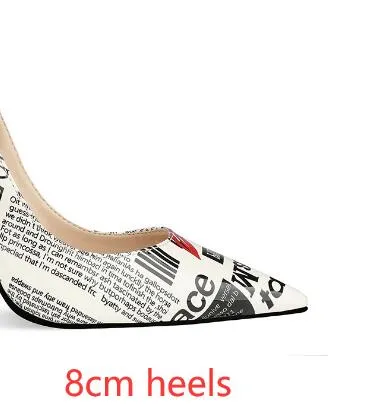 Pre Order:  Newspaper Print Stiletto Pumps