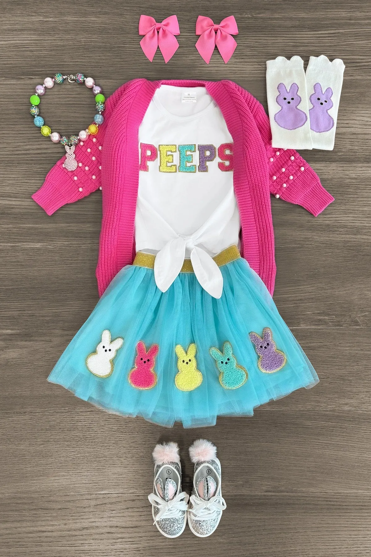 "Peeps" Chenille Patch Tutu Skirt Set