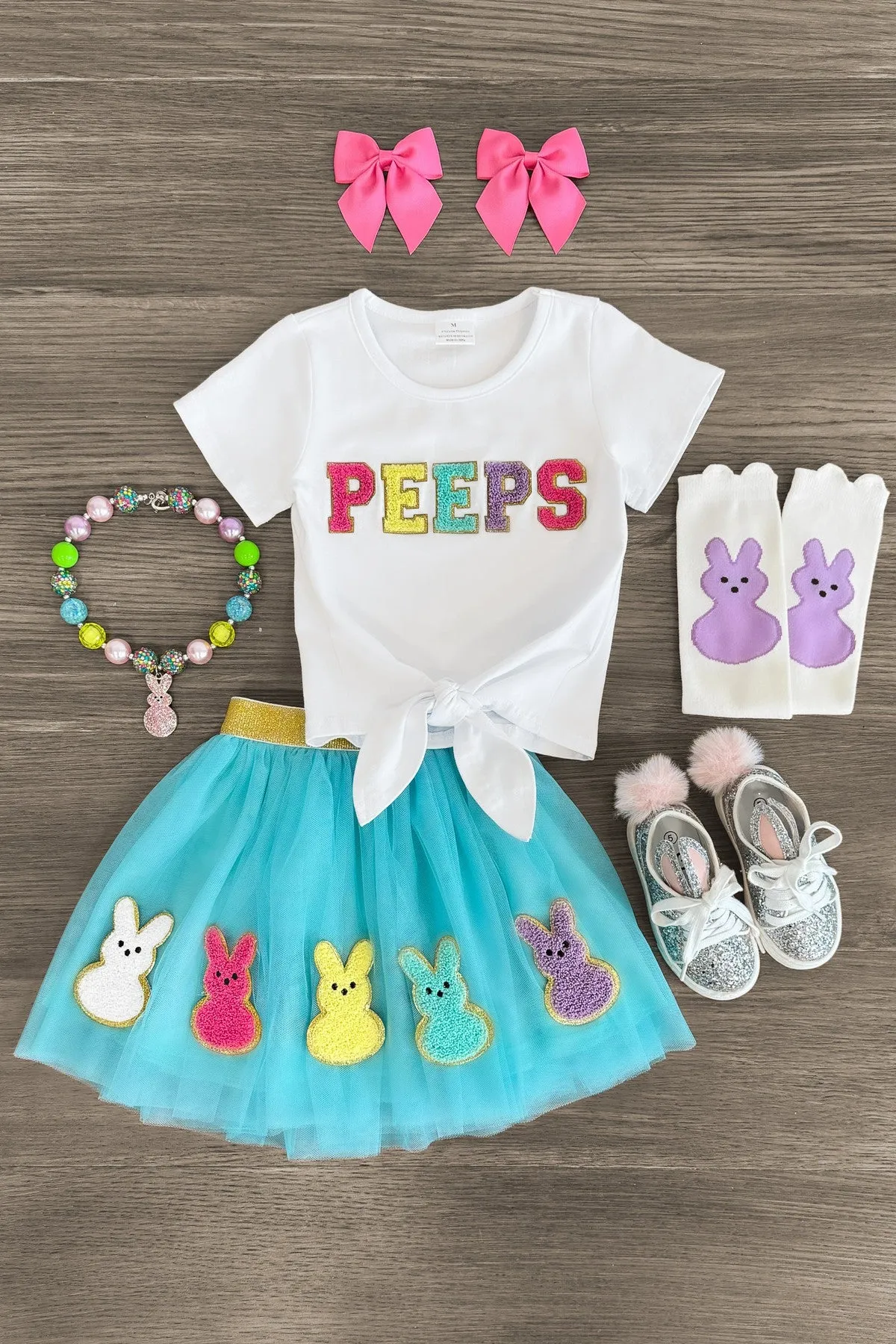 "Peeps" Chenille Patch Tutu Skirt Set