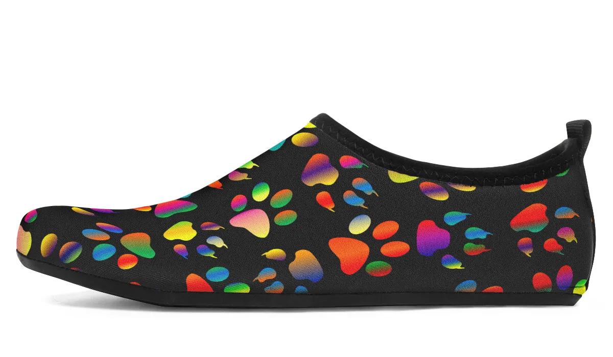 Rainbow Paw Prints Water Shoes