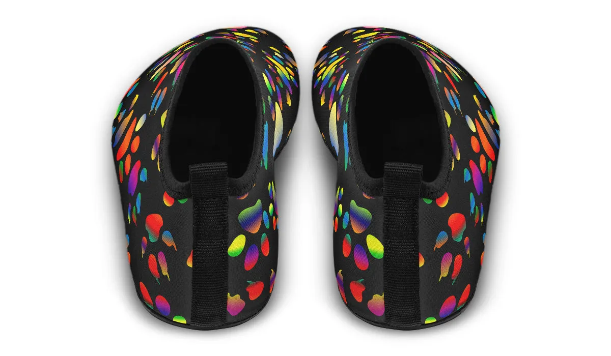 Rainbow Paw Prints Water Shoes