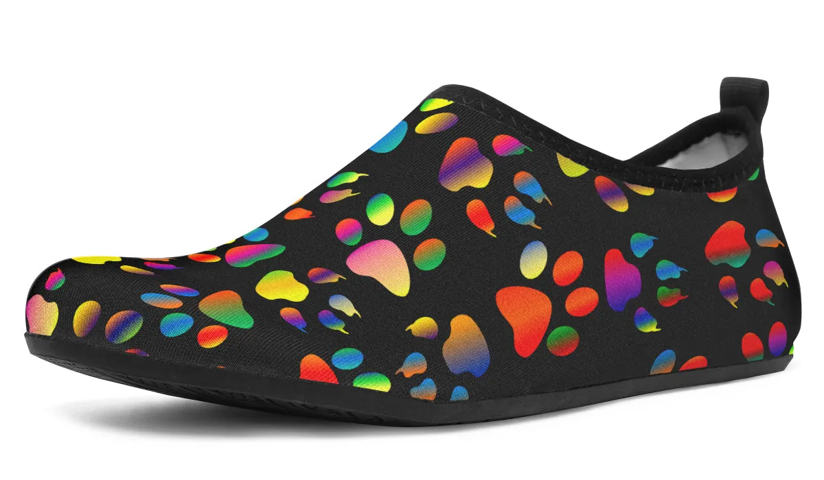 Rainbow Paw Prints Water Shoes