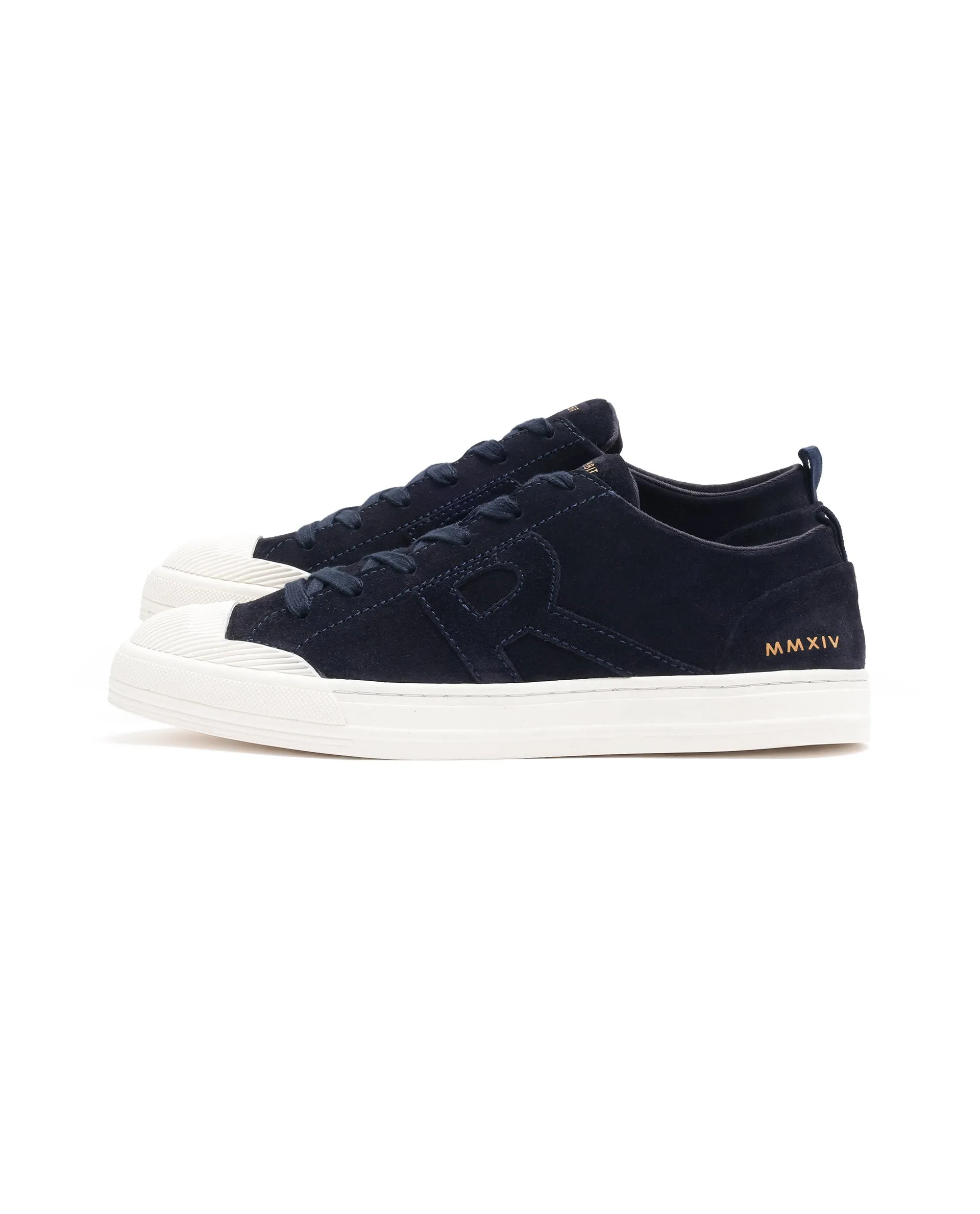 Rare Rabbit Mens Sauron Navy Round Toe Premium Suede Lace Up Low Top Sneaker Shoes