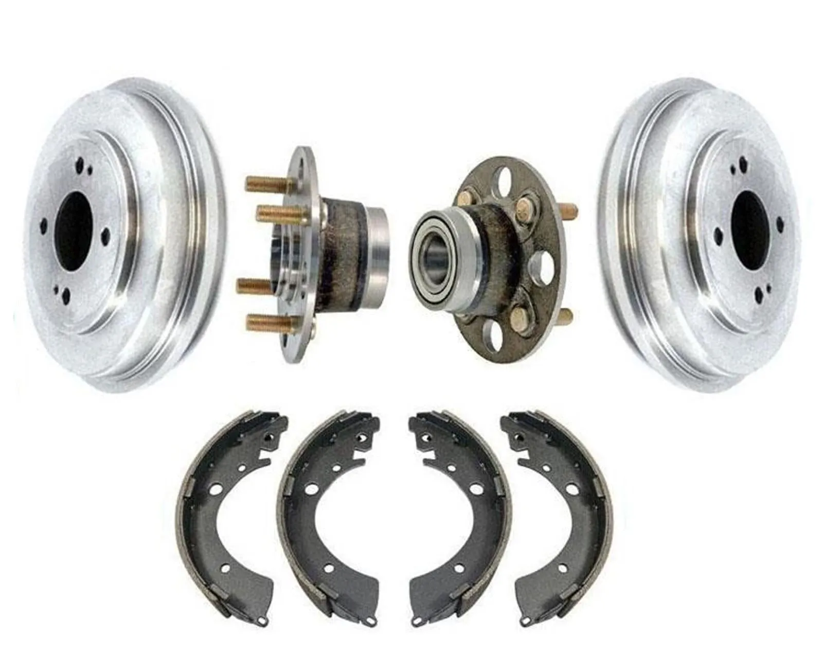 Rear Drums Brake Shoes & Hub Bearings Assemblies for Honda Civic 1.7L 01-05