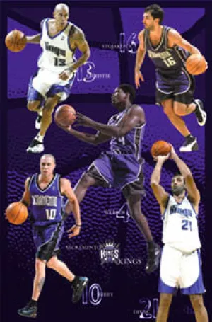 Sacramento Kings "Front Line" (2002-03) Poster - Costacos Sports