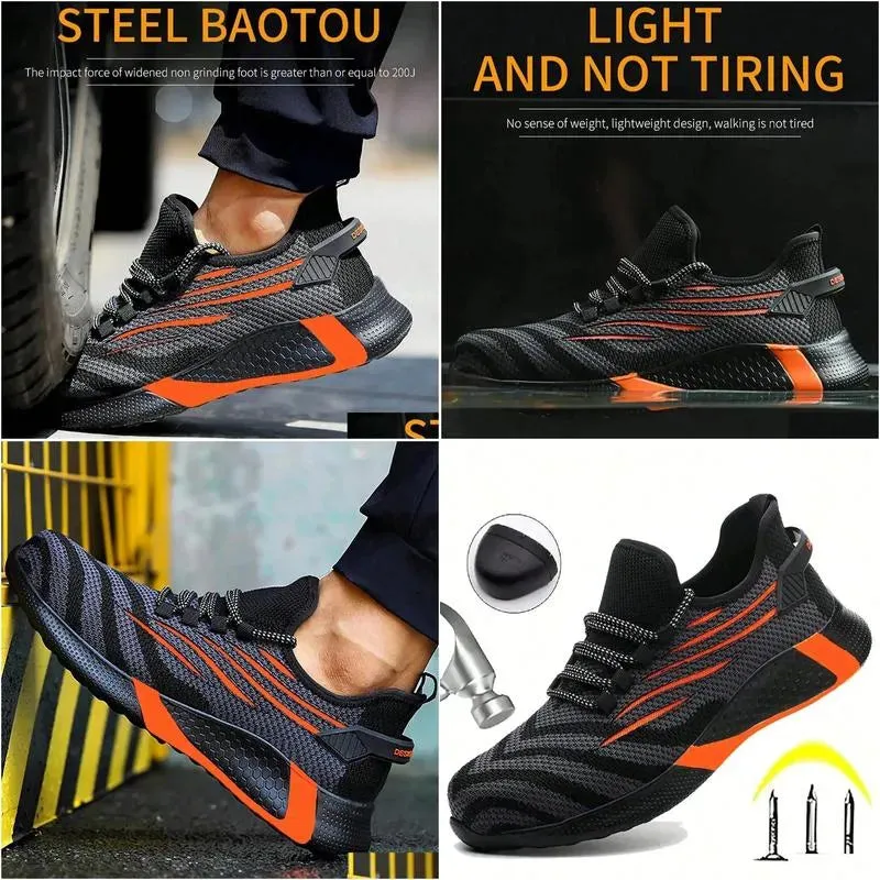 Safety Shoes Summer Breathable Mens Work Shatterproof Steel Toe Perforated Construction Sports Footwear 240606 Drop Delivery Accessori Dhf49