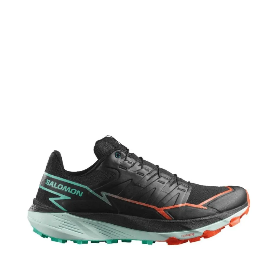 Salomon Men's Thundercross Trail Running Shoes in Black/Cherry Tomato/Electric Green