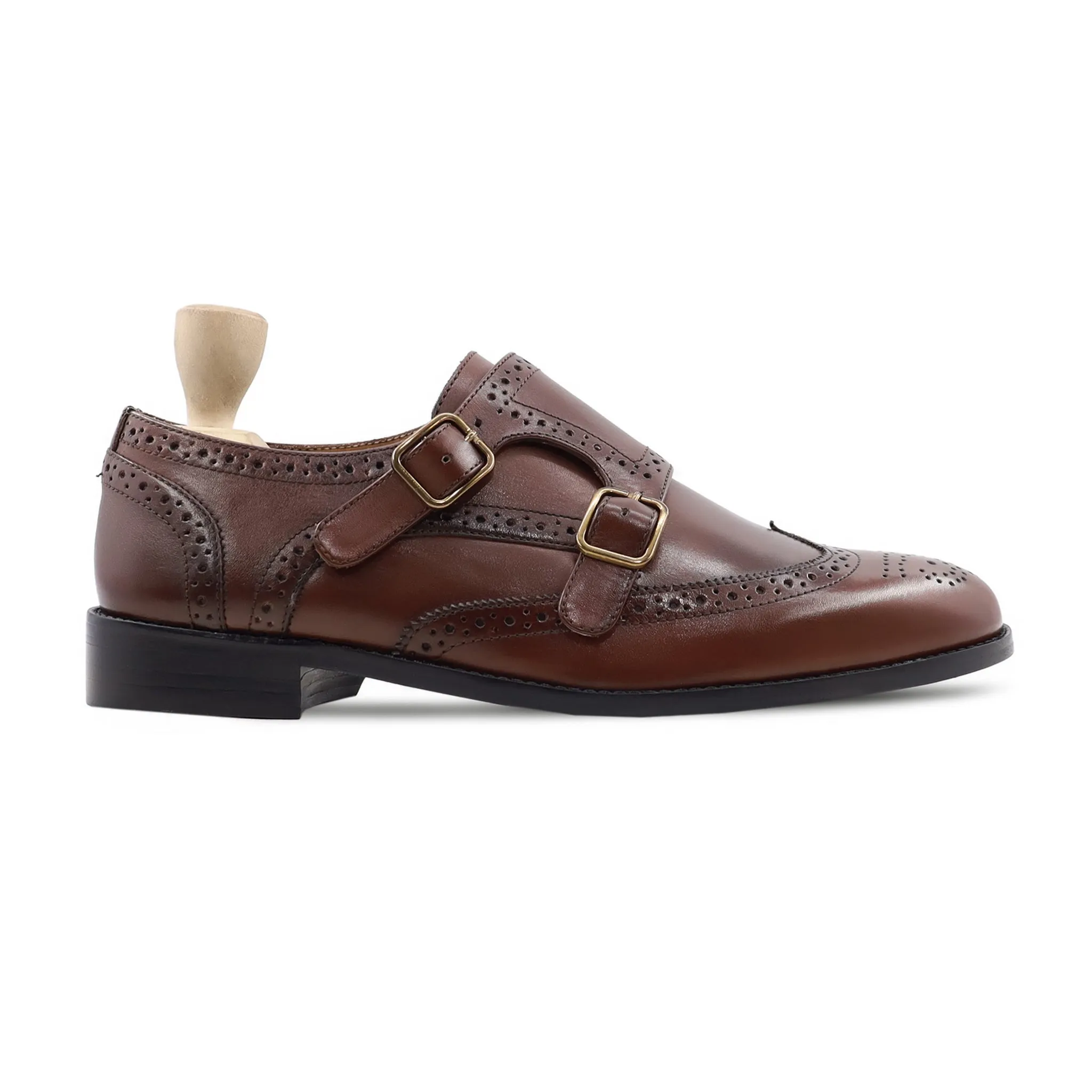 Savanna - Men's Brown Calf Leather Double Monkstrap