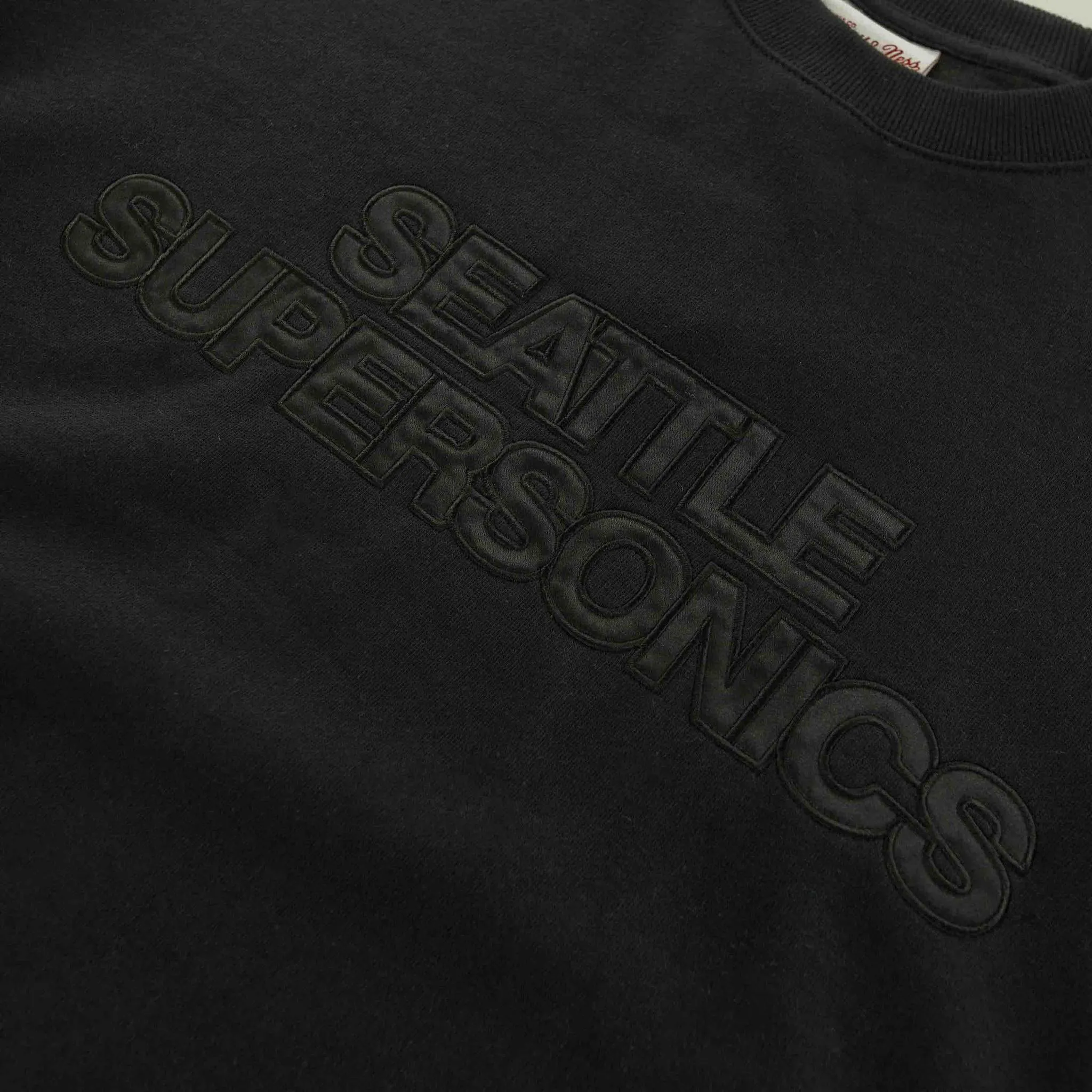 Seattle SuperSonics Blackout Satin Stripes Crewneck