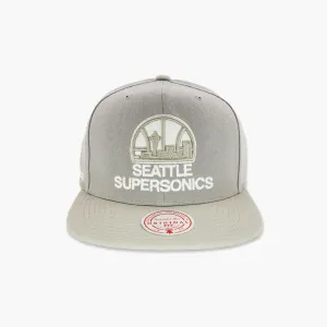 Seattle SuperSonics Grey & White Skyline Snapback