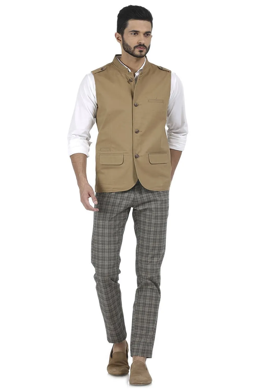 Slim Fit Bandhgala Sleeveless Jacket