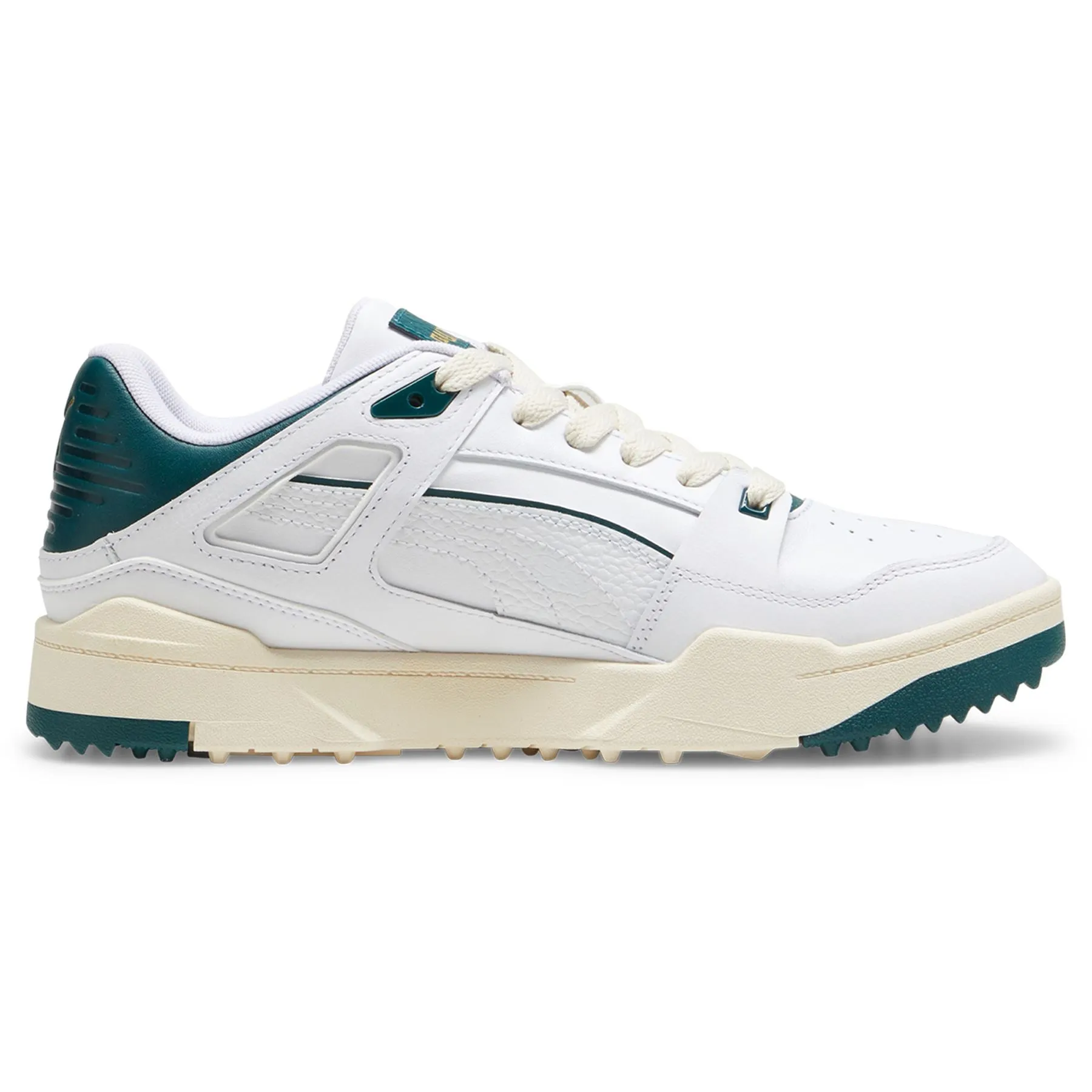 Slipstream Leather Spikeless Waterproof Golf Shoes White/Green - AW24