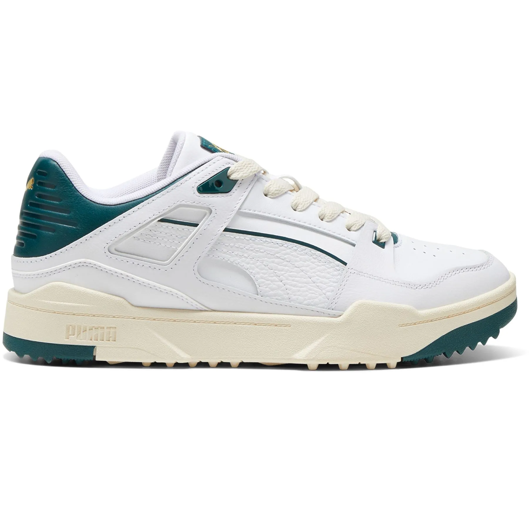 Slipstream Leather Spikeless Waterproof Golf Shoes White/Green - AW24